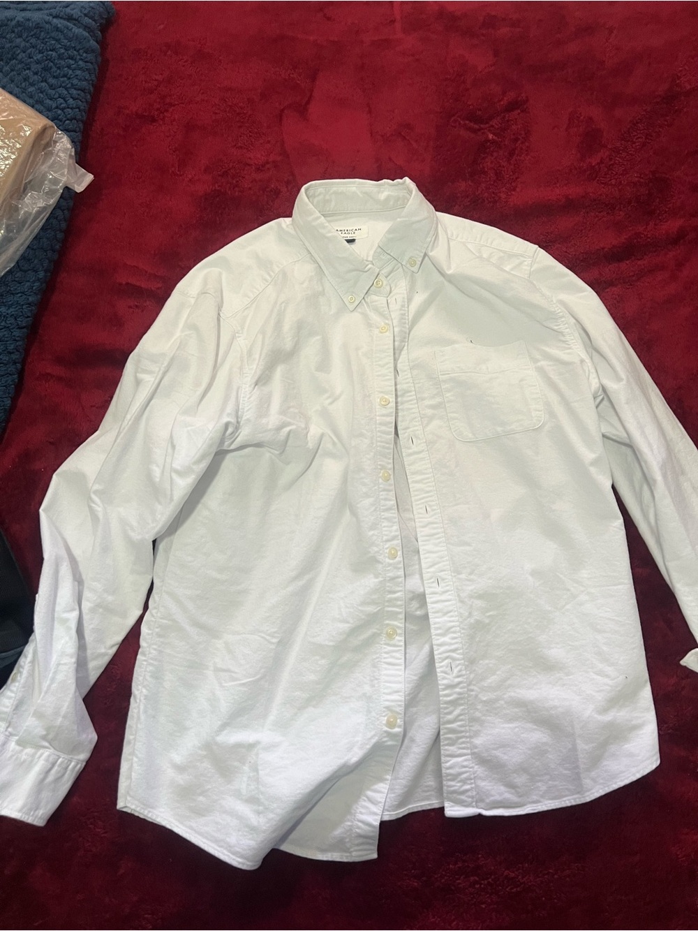 American Eagle Outfitters White Button-Down Oxford Shirt